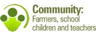 Community:  Farmers, school children and teachers